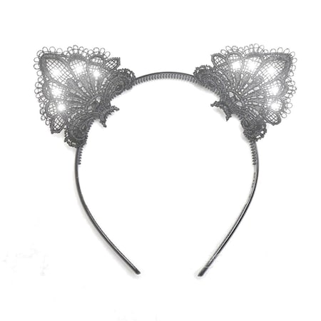 Endless Games LED Black Lace Cat Animal Ears Headband EN2805541